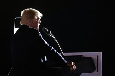 Former President Donald Trump speaks at a rally, Friday, Sept.  23, 2022, in Wilmington, N. C.  (AP Photo / Chris Seward)