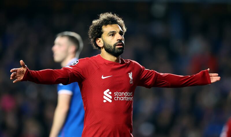 Mohamed Salah scored Liverpool's fourth goal. PA