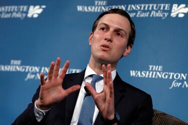 White House senior adviser Jared Kushner speaks at the Washington Institute for Near East Policy in the US capital on May 2, 2019. Reuters