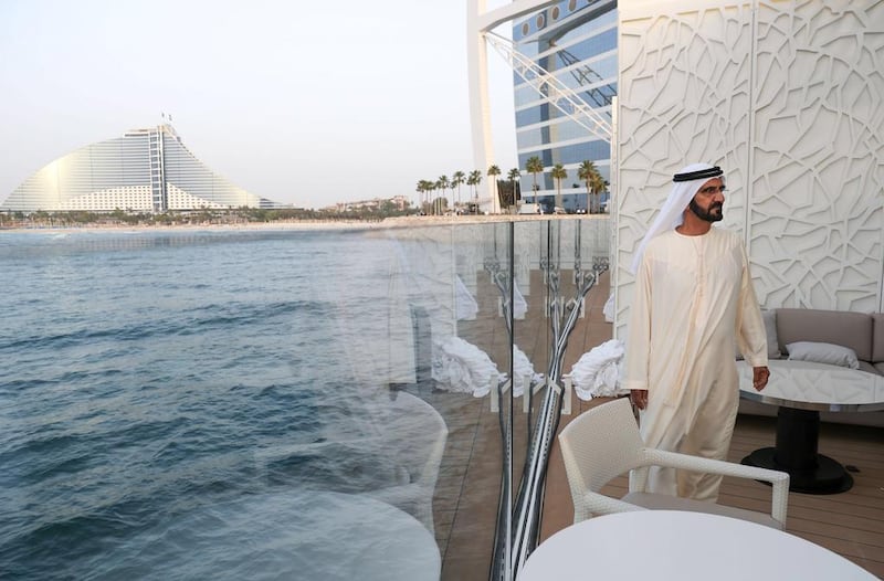 Sheikh Mohammed bin Rashid, Vice President and Ruler of Dubai, described the Burj Al Arab Terrace as the first man-made luxury beach facility of its kind. Wam