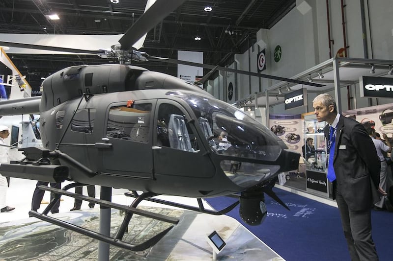 An Airbus military helicopter at Idex 2017. Mona Al Marzooqi / The National