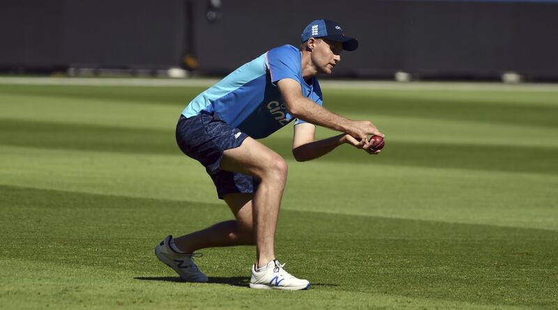 England captain Joe Root takes a catch during training. AP