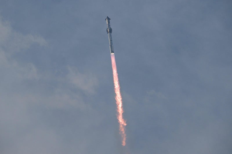 The launch marked the third test flight by SpaceX of Starship. AFP