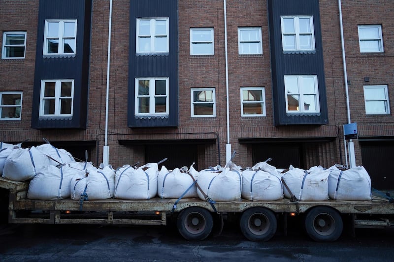 A lorry loaded with heavy duty sand bags waits to be unloaded as flood defences are prepared on the River Ouse in York as it continues to rise potentially causing further flooding as Storm Dennis causes disruption across the country in York, United Kingdom. Getty Images