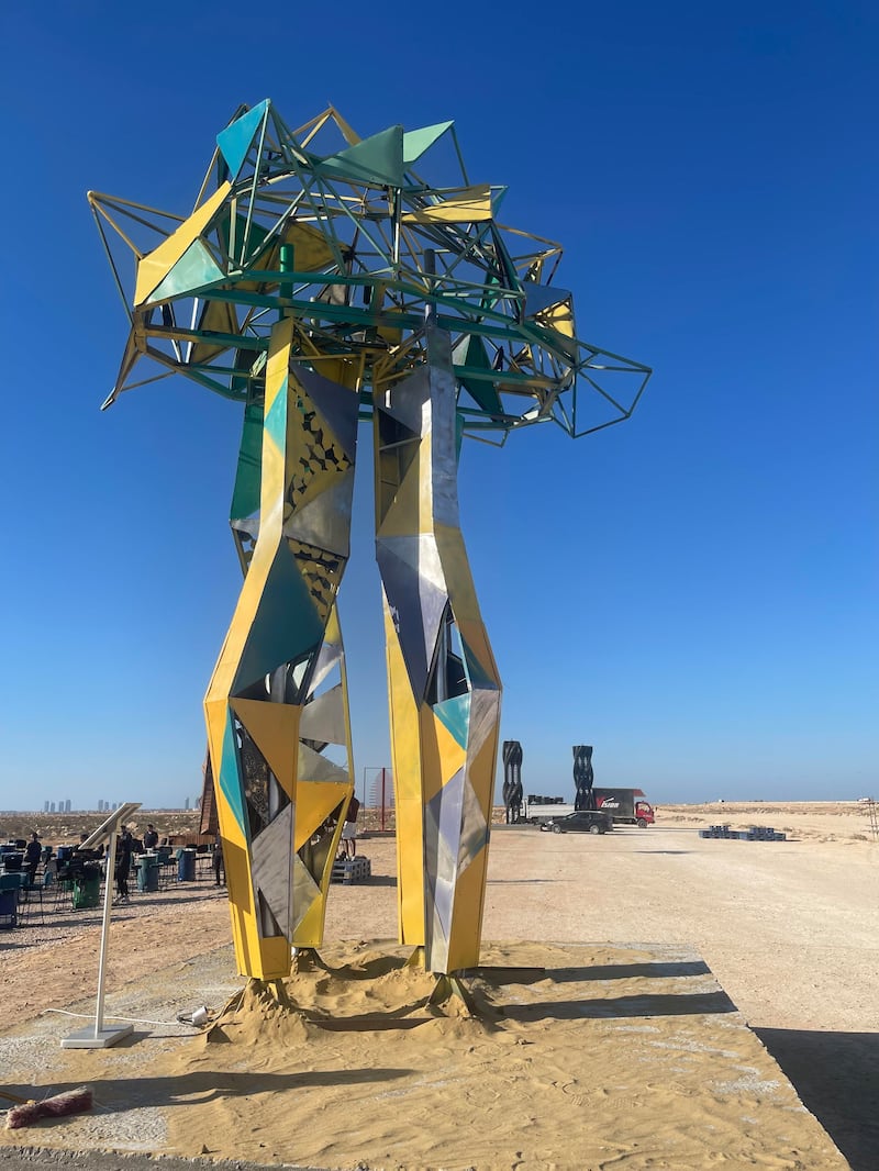 An installation titled 'Jellyfish', by Egyptian artist Marwa Magdy, erected at the Egyptian North Coast's E2 Industrial Park as part of Alamein Art Festival. All photos: Kamal Tabikha / The National