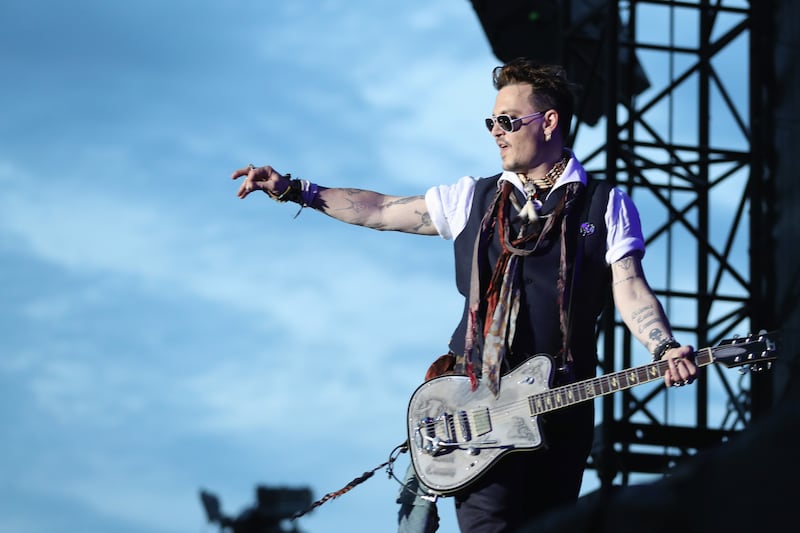 Johnny Depp performs with his band, Hollywood Vampires, at Hessentags-Arena in 2016 during the 56th Hessentag in Herborn, Germany.  Getty Images