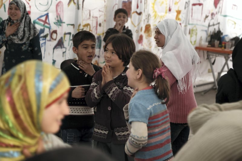 Dreamers Theatre launched on stage last month in Al Bab and Salman Ibrahim is hoping to children can perform at other venues across Syria soon. Bader Taleb