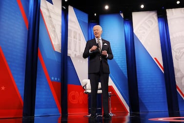 US President Joe Biden appears in a CNN event to meet the public in Milwaukee, Wisconsin, US, on February 16, 2021. Reuters