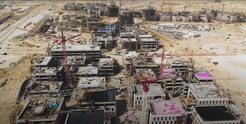 Aerial footage shows significant progress on the site. Courtesy: Expo 2020 Dubai