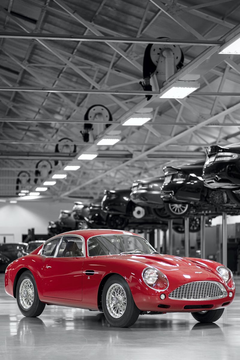 Aston Martin's DB4 GT Zagato on display.