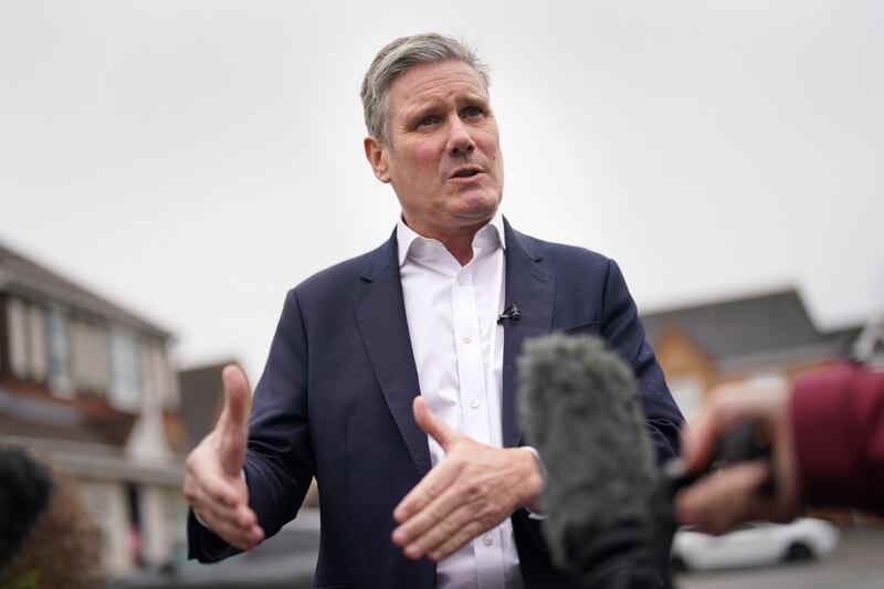 Sir Keir Starmer said there was 'something very wrong' when a Labour policy was on 'each and every Tory leaflet'. PA
