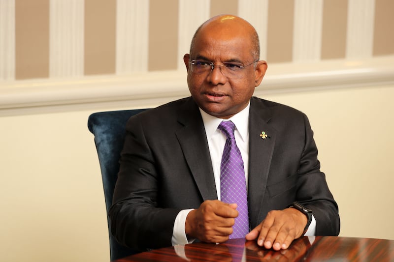 Abdulla Shahid, President of the UN General Assembly, speaks to 'The National' in Dubai. Photo: Chris Whiteoak / The National