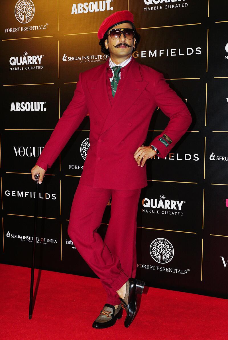 MUMBAI, INDIA - OCTOBER 19:  Actor Ranveer Singh attend the Vogue Women of the Year on October 19, 2019 in Mumbai, India. (Photo by Prodip Guha/Getty Images)