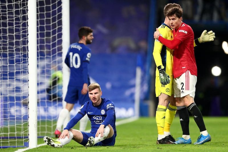 Victor Lindelof - 7: One quality long pass towards the corner which was picked up by Shaw. More advanced than usual, but stretched by crosses from Hudson-Odoi towards Giroud in first half. Blocked one Kante shot and produced outstanding clearance to get in ahead of Werner in last 10 minutes.