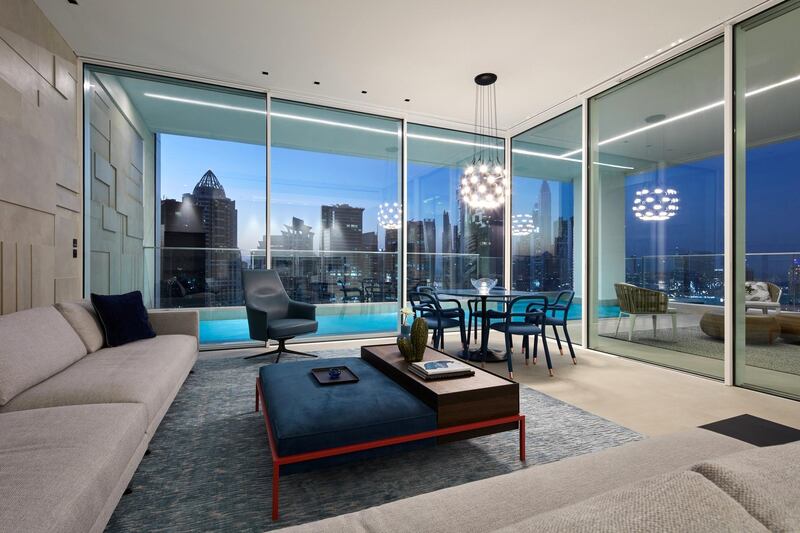 The inifinity pool is a spectacular addition to an already fine penthouse. All images courtesy Knight Frank