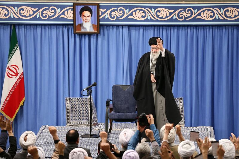 Iran's Supreme Leader Ayatollah Ali Khamenei addressing a meeting in Tehran. Khamenei said a "slap in the face" was delivered to the United States, when Iran fired missiles at US troop bases in Iraq.  AFP