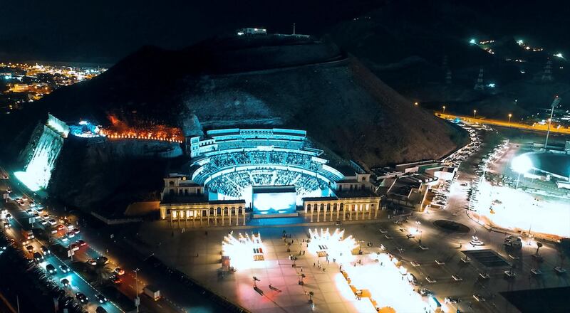 The spectacular venue is captured by aerial drone