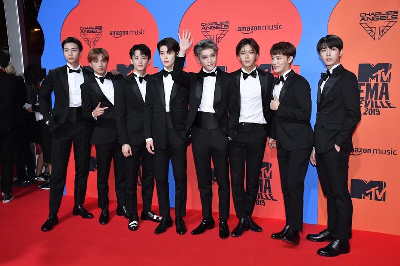 NCT 127 attend the MTV EMAs 2019 on November 3, 2019 in Seville, Spain. EPA