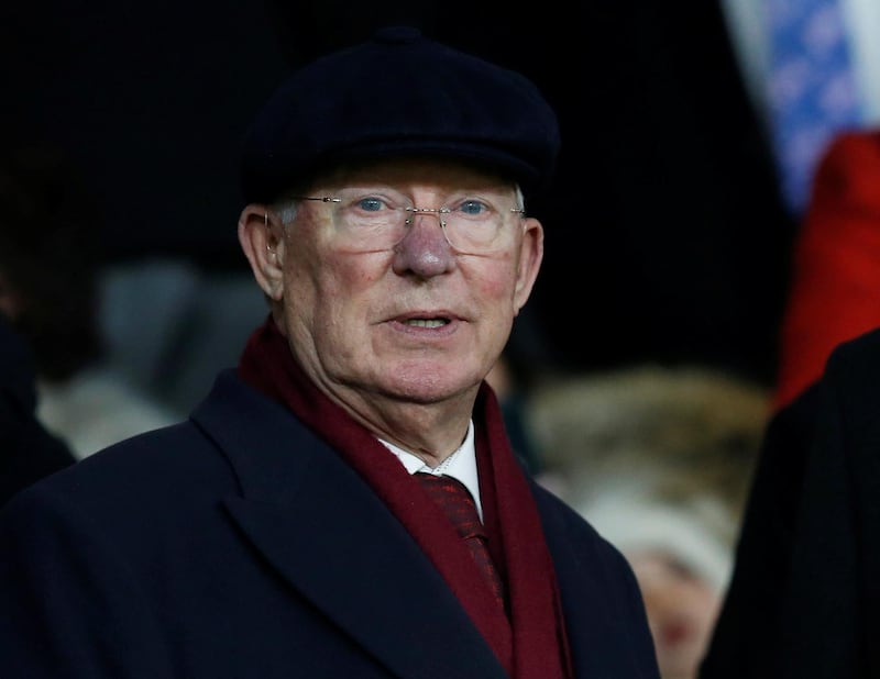 Former Manchester United manager Alex Ferguson in the stands at Bramall Lane. Reuters