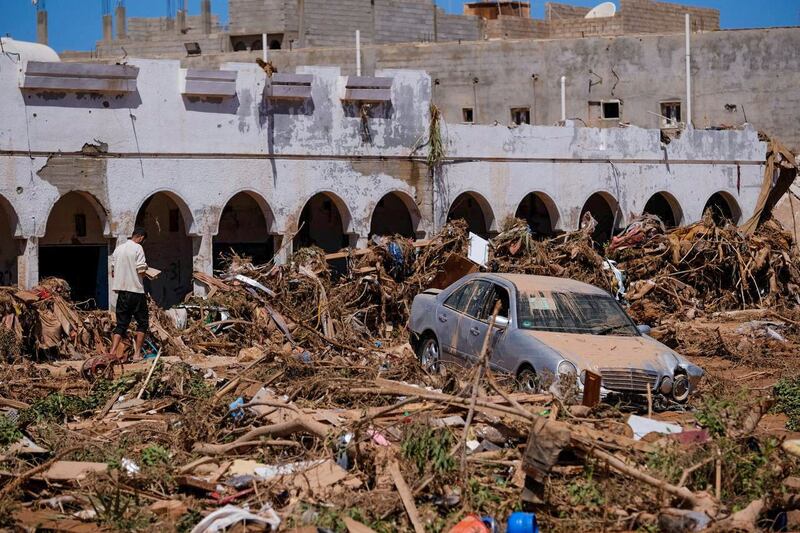 A scene of destruction in Derna, Libya. But Storm Daniel's wrath was also felt elsewhere. Reuters