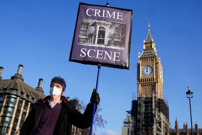 A protester in Parliament Square, London. PA
