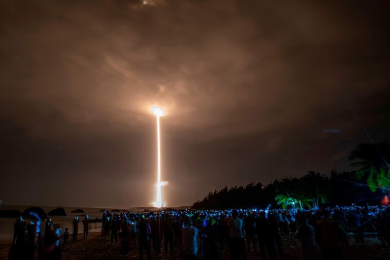 A Long March 5 rocket carrying China's Chang'e-5 lunar probe launches from the Wenchang Space Center on China's southern Hainan Island on November 24, 2020, on a mission to bring back lunar rocks, the first attempt by any nation to retrieve samples from the moon in four decades. China on Tuesday launched an unmanned spacecraft to bring back lunar rocks -- the first attempt by any nation to retrieve samples from the Moon in four decades.
A Long March 5 rocket carrying the Chang'e-5 probe, named after the mythical Chinese moon goddess, blasted off from the Wenchang Space Center on the southern island province of Hainan at 4:30 am (2030 GMT Monday), the official Xinhua news agency reported.
 - China OUT
 / AFP / STR

