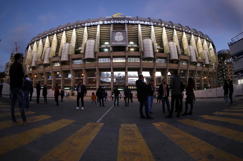 MADRID, SPAIN - NOVEMBER 06: General view outside the stadium ahead of the UEFA Champions League group A match between Real Madrid and Galatasaray at Bernabeu on November 06, 2019 in Madrid, Spain. (Photo by Angel Martinez/Getty Images)