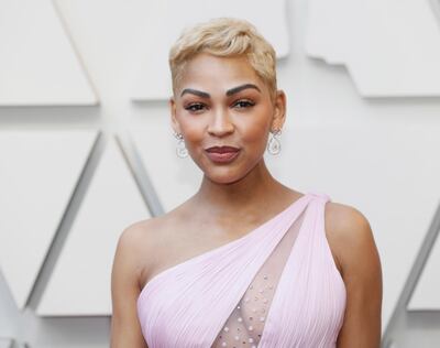 epa07394227 Meagan Good arrives for the 91st annual Academy Awards ceremony at the Dolby Theatre in Hollywood, California, USA, 24 February 2019. Pink dress by Georges Chakra.  The Oscars are presented for outstanding individual or collective efforts in 24 categories in filmmaking.  EPA-EFE/ETIENNE LAURENT