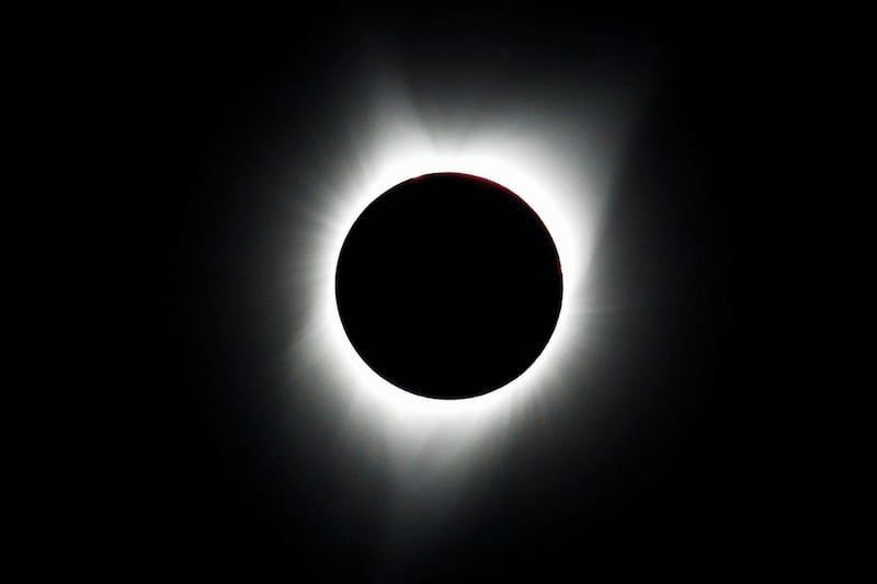 A total solar eclipse as seen from Mitchell, Oregon, in the US in August 2017. Reuters