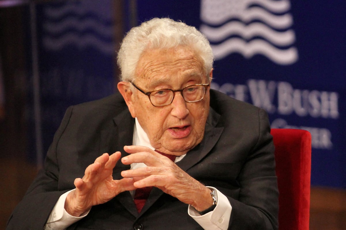 Dr Henry Kissinger speaks at the George W Bush Presidential Centre's 2019 Forum on Leadership in Dallas, Texas, in April 2019. Reuters