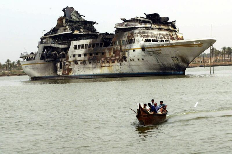 Basra's former heritage chief Qahtan Al Obeid says the yacht was attacked during several raids in March 2003