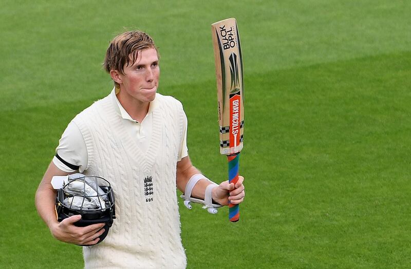 Cricket - Third Test - England v Pakistan - Ageas Bowl, Southampton, Britain - August 21, 2020   England's Zak Crawley reacts as he walks off at the end of play, as play resumes behind closed doors following the outbreak of the coronavirus disease (COVID-19)   Mike Hewitt/Pool via REUTERS
