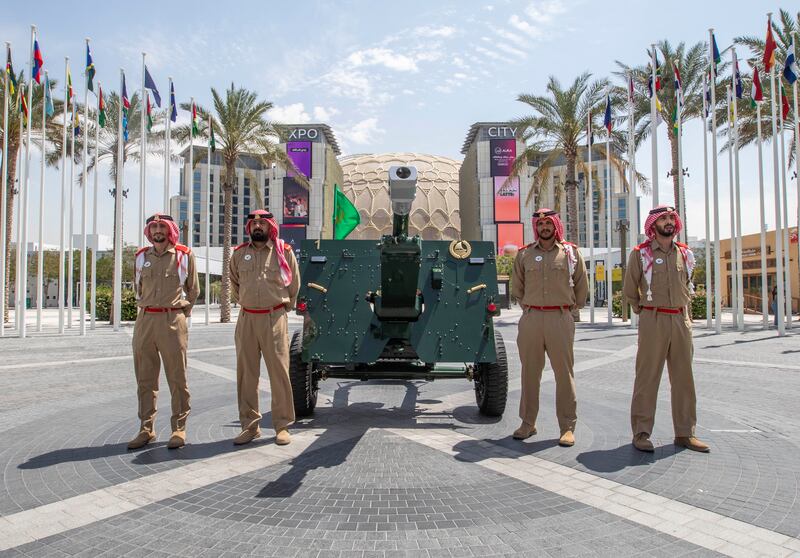 Dubai police test the cannon