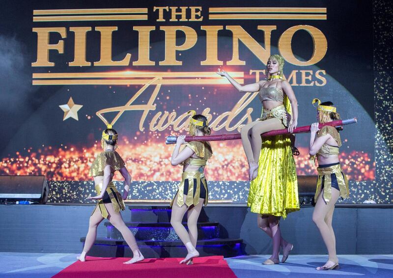 Dubai, United Arab Emirates-  Performers at the Filipino Times award at Sofitel at The Palm.  Ruel Pableo for The National