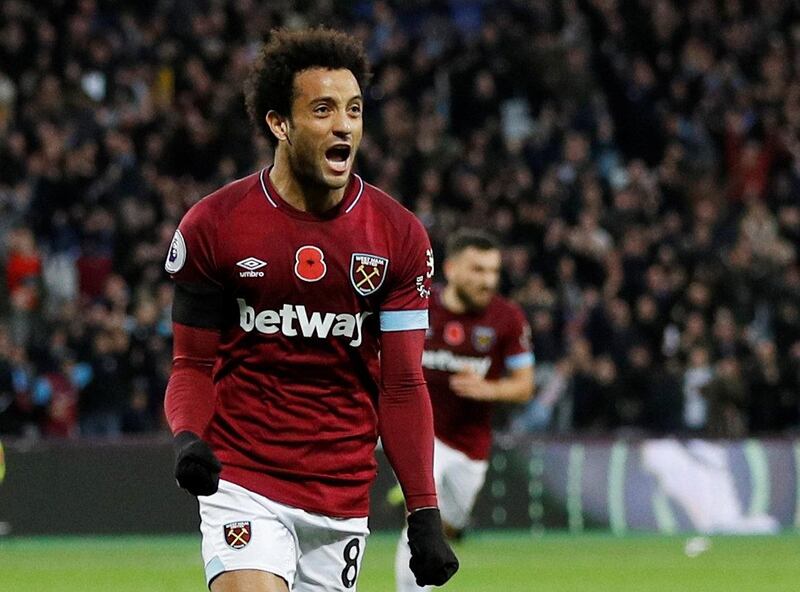 Left midfield: Felipe Anderson (West Ham) – Showed why West Ham made him their record  signing with two goals against Burnley. The excellent Brazilian also hit the woodwork. Reuters