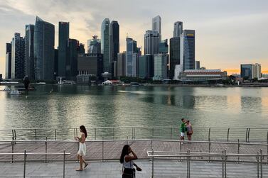 Singapore's central business district skyline. The World Economic Forum event scheduled to take place in the city in August has been cancelled. Reuters