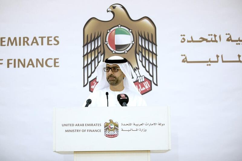 Younis Al Khouri, the undersecretary at the Ministry of Finance, speaks during a news conference announcing the release of the statistical report on the Gulf Common Market at the Ministry of Finance in Abu Dhabi on August 2, 2016. Christopher Pike / The National