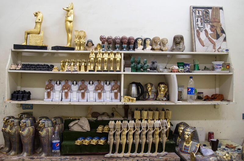 Replicas of Pharaonic statues are seen at the workshop of the Replica Production Unit located at Salah Al Din Citadel in Cairo, Egypt. EPA