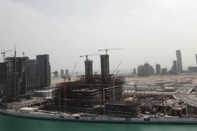 April 17, 2011 (Abu Dhabi) Reem Island viewed from roof of Abu Dhabi Mall April 17, 2011 (Sammy Dallal / The National)