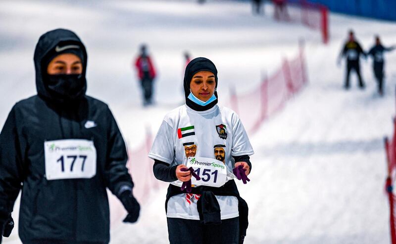 The race was part of DXB Snow Week. AFP