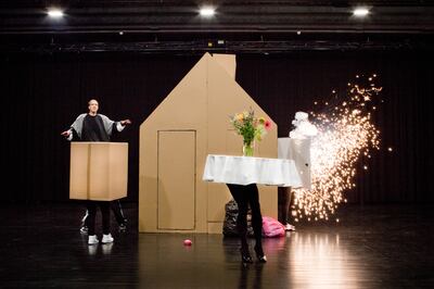 'After All Springville, Disasters and Amusement Parks' performance by Miet Warlop. Photo: Reinout Hiel