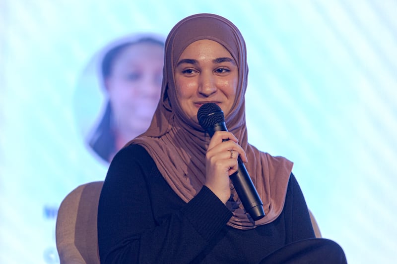 Zainab Azim speaks on a panel held by the Expo 2020 Dubai for the International Day for Women and Girls in Science on February 11. Photo: Expo 2020 Dubai