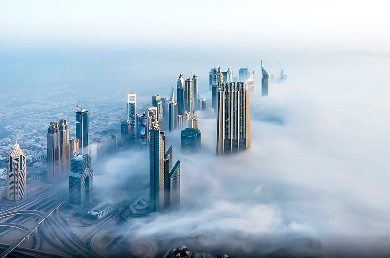 A view from the Burj Khalifa at sunrise. Emaar is the masterdeveloper behind the world's tallest building. Courtesy Emaar Properties