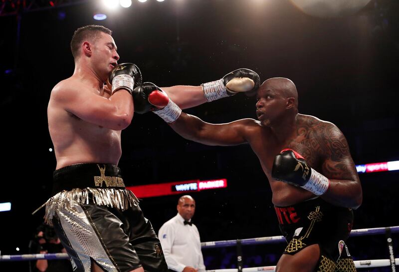 Dillian Whyte and Joseph Parker in action. Reuters