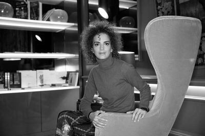 LAUSANNE, SWITZERLAND - MARCH 09: (EDITORS NOTE: Image has been converted to black and white) Author Leila Slimani poses ahead of Kering Women In Motion talk at Rencontres Lausanne 7 Art on March 09, 2019 in Lausanne, Switzerland. (Photo by Vittorio Zunino Celotto/Getty Images)