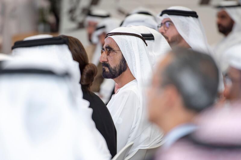 Vice President, Prime Minister of the UAE and Ruler of Dubai Sheikh Mohammed bin Rashid Al Maktoum visits the Government Accelerators headquarters at Emirates Towers in Dubai. Courtesy Wam