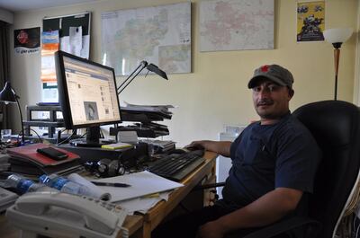 Habib Zahori in his office in Afghanistan. Courtesy Haris Kakar