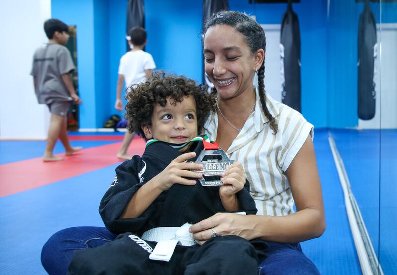 'The National' journalist Mona Farag is a Jiu-Jitsu mum to son, Adel. Victor Besa / The National