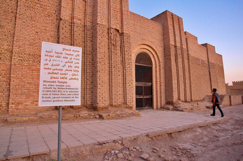 A man visits the archaeological site of Babylon, Iraq on Friday celebrated the UNESCO World Heritage Committee's decision to name the historic city of Babylon a World Heritage Site in a vote held in Azerbaijan's capital, years after Baghdad began campaigning for the site to be added to the list.  AP