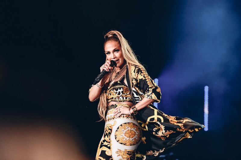 Jennifer Lopez on stage in Dubai. 